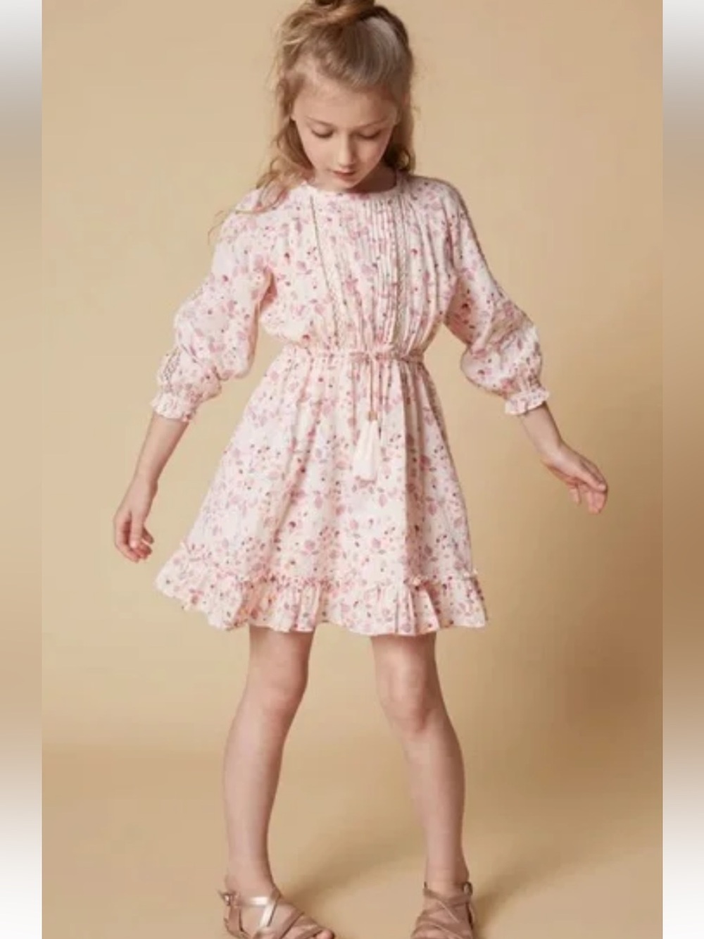 Velveteen NWT Imi Pink Embellished Pintuck Dress Girls Size 6Y